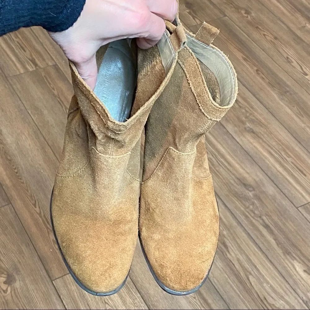 Madison Harding Suede Tan Booties 8 - Picture 4 of 7